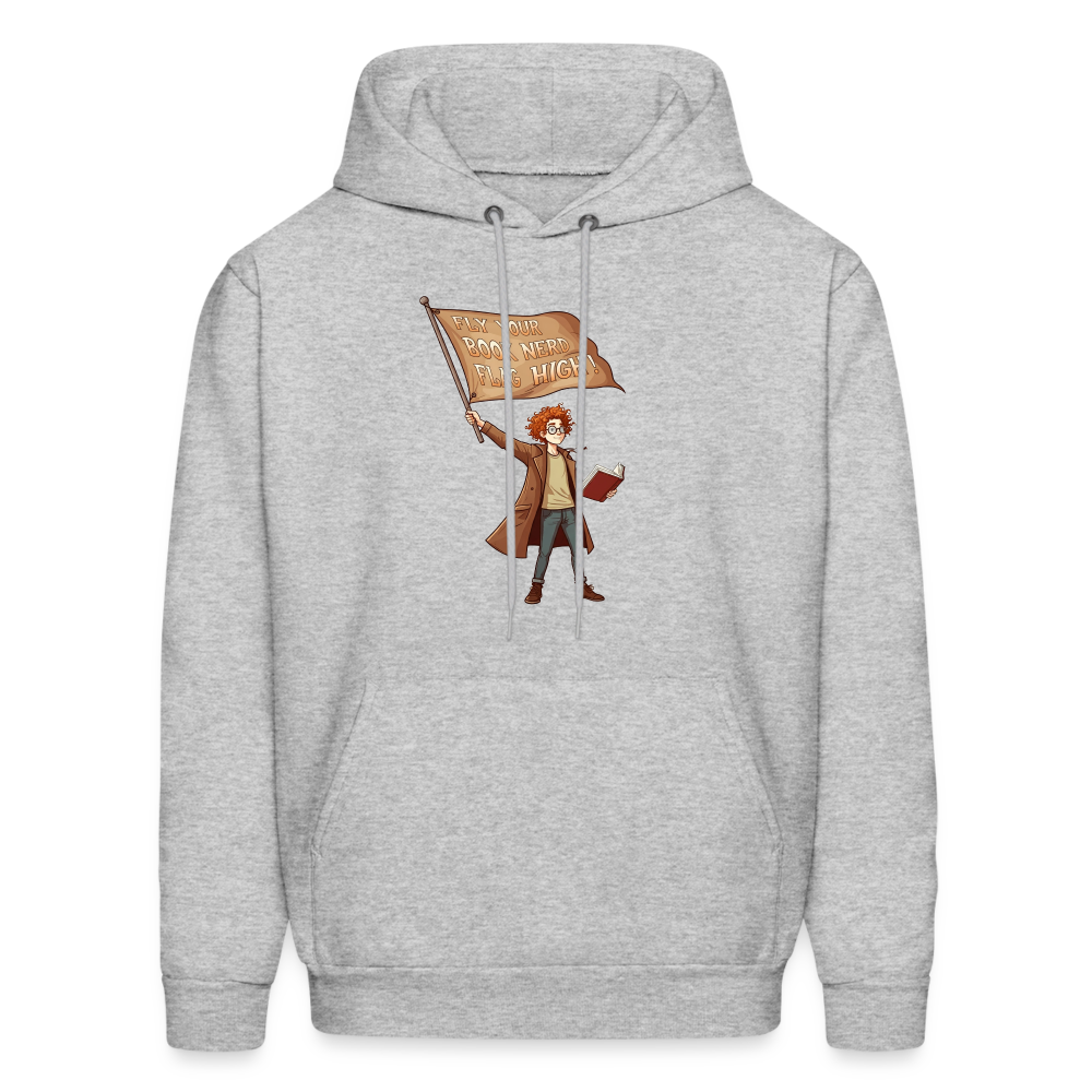 Fly Your Book Nerd Flag High Unisex Hoodie - heather gray