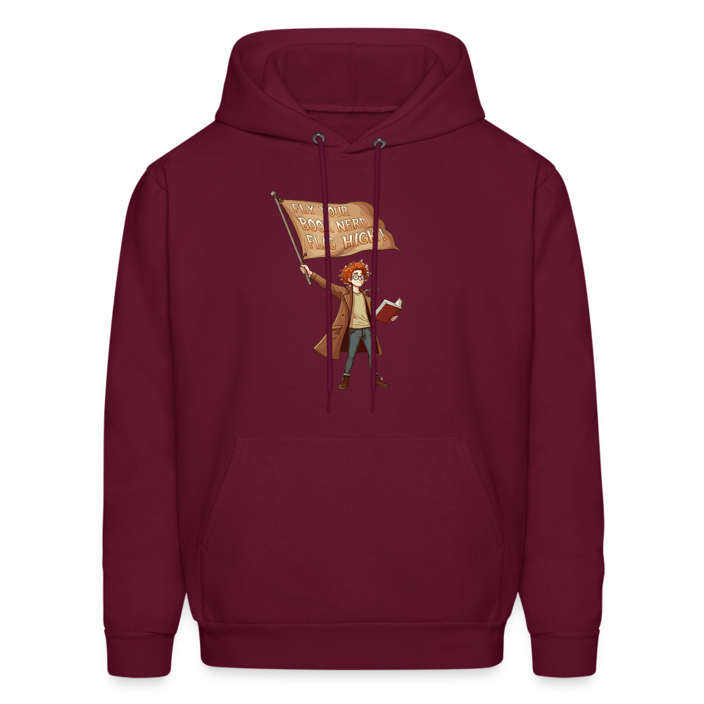 Fly Your Book Nerd Flag High Unisex Hoodie - burgundy