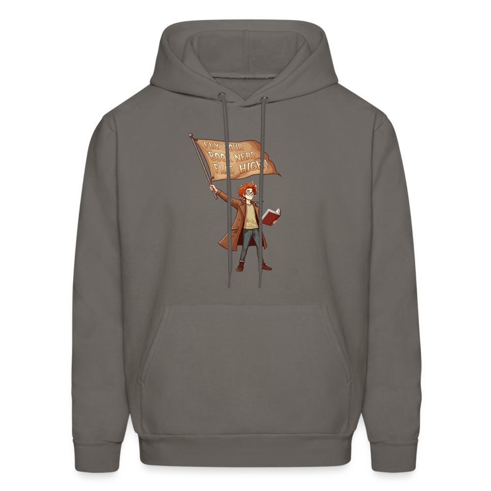 Fly Your Book Nerd Flag High Unisex Hoodie - asphalt gray