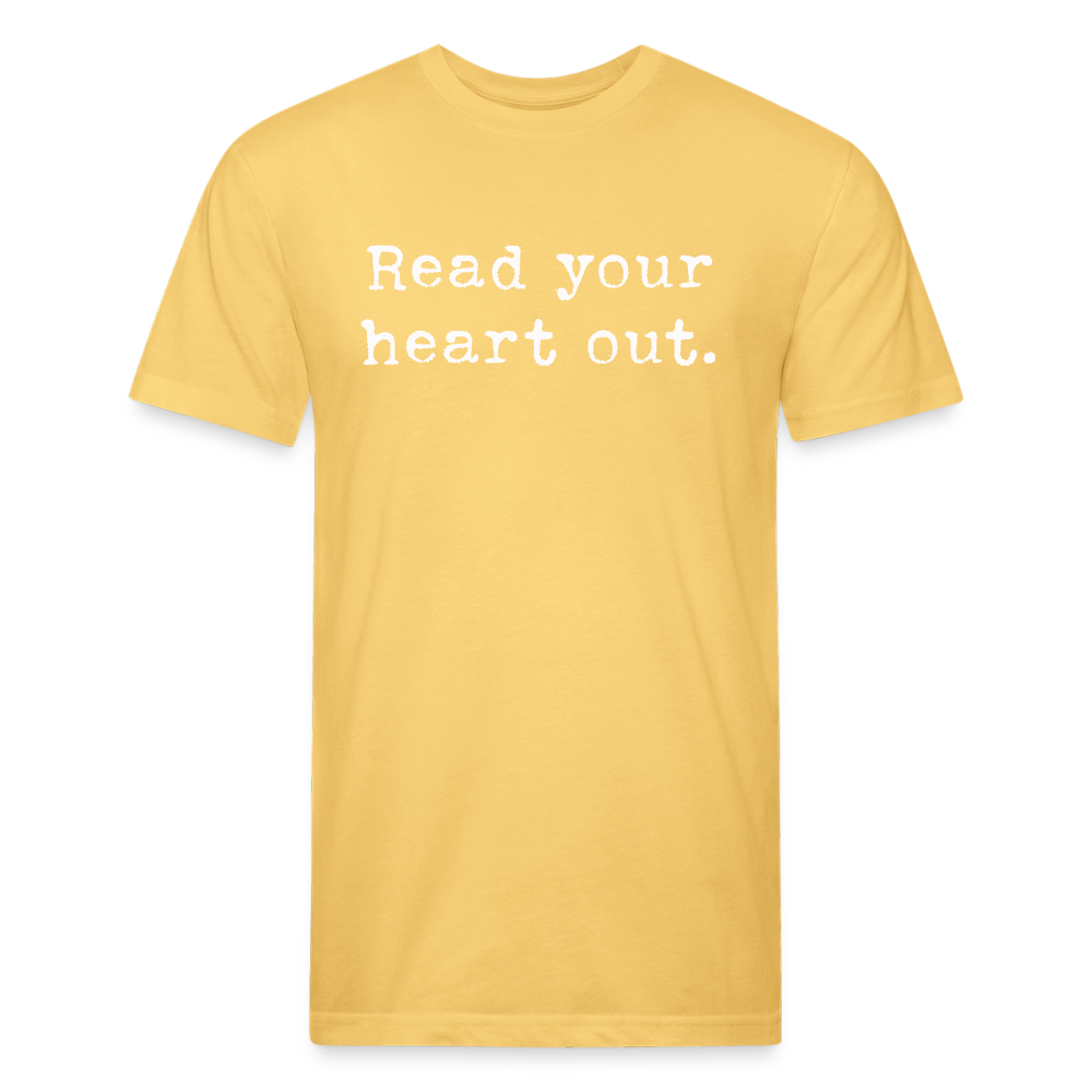 Read your heart out. Fitted Cotton/Poly Unisex T-Shirt by Next Level - pastel yellow