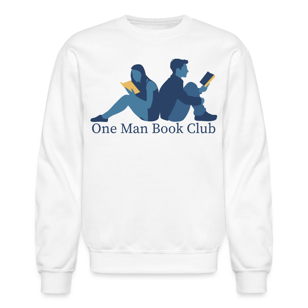 One Man Book Club Throwback Logo Unisex Sweatshirt - white