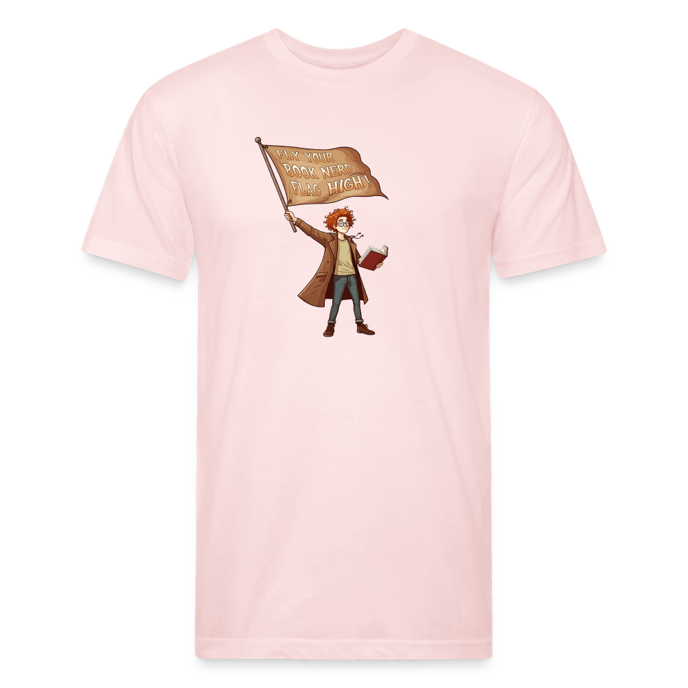 Fly Your Book Nerd Flag High! T-Shirt by Next Level - blush pink