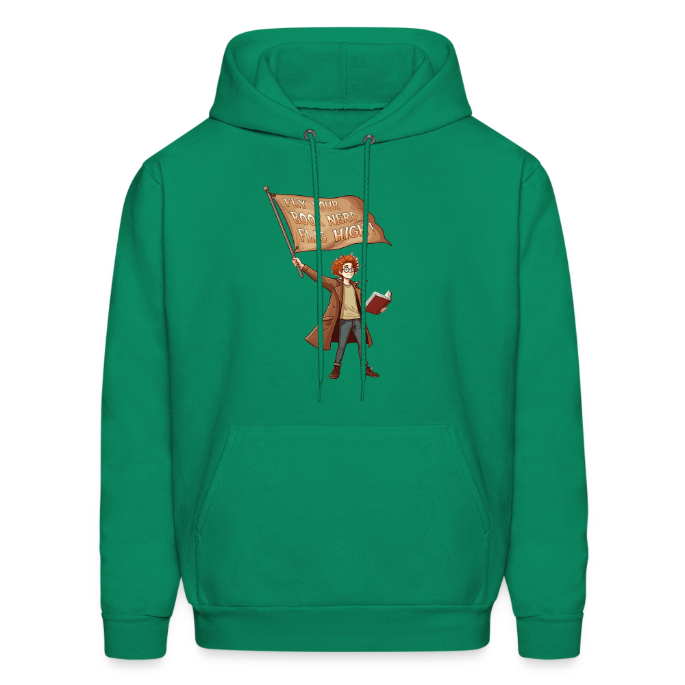 Fly Your Book Nerd Flag High Unisex Hoodie - kelly green