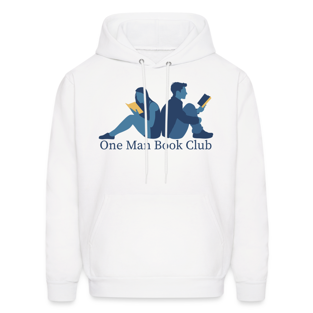 One Man Book Club Throwback Logo Unisex Hoodie - white