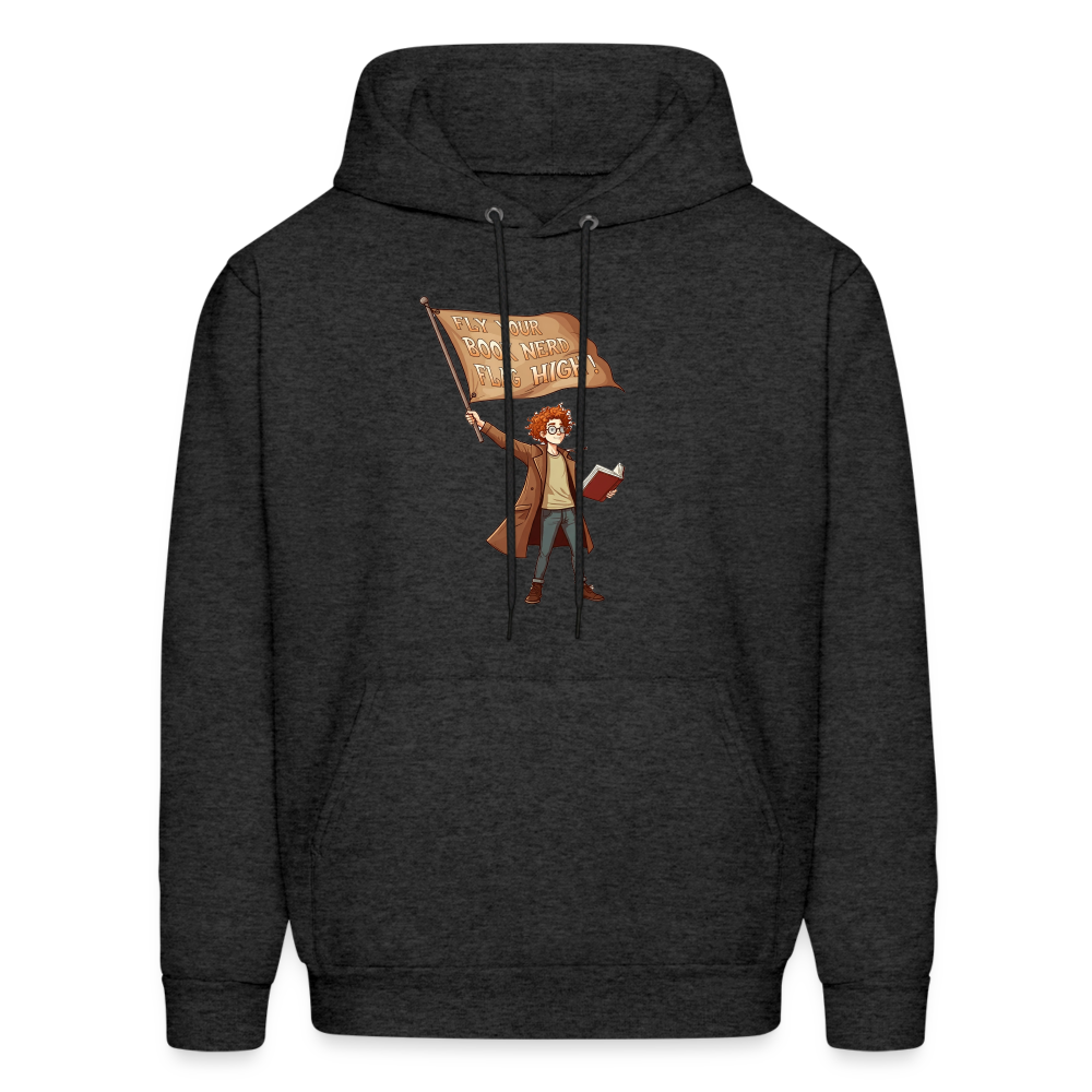 Fly Your Book Nerd Flag High Unisex Hoodie - charcoal grey
