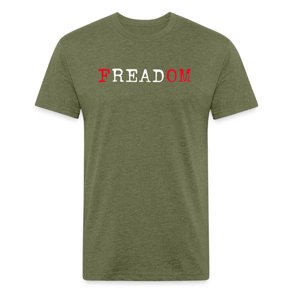 FREADOM. Fitted Cotton/Poly Unisex T-Shirt by Next Level - heather military green