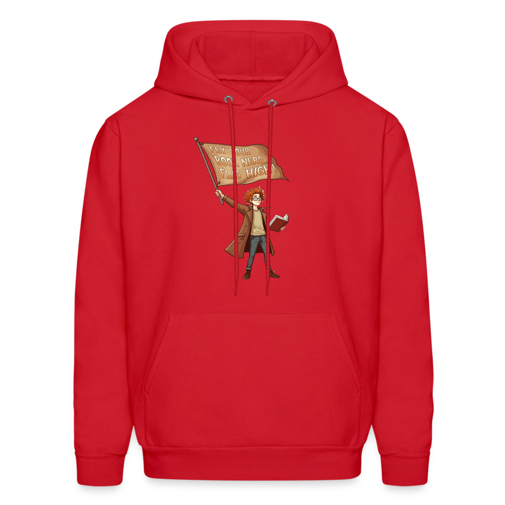 Fly Your Book Nerd Flag High Unisex Hoodie - red