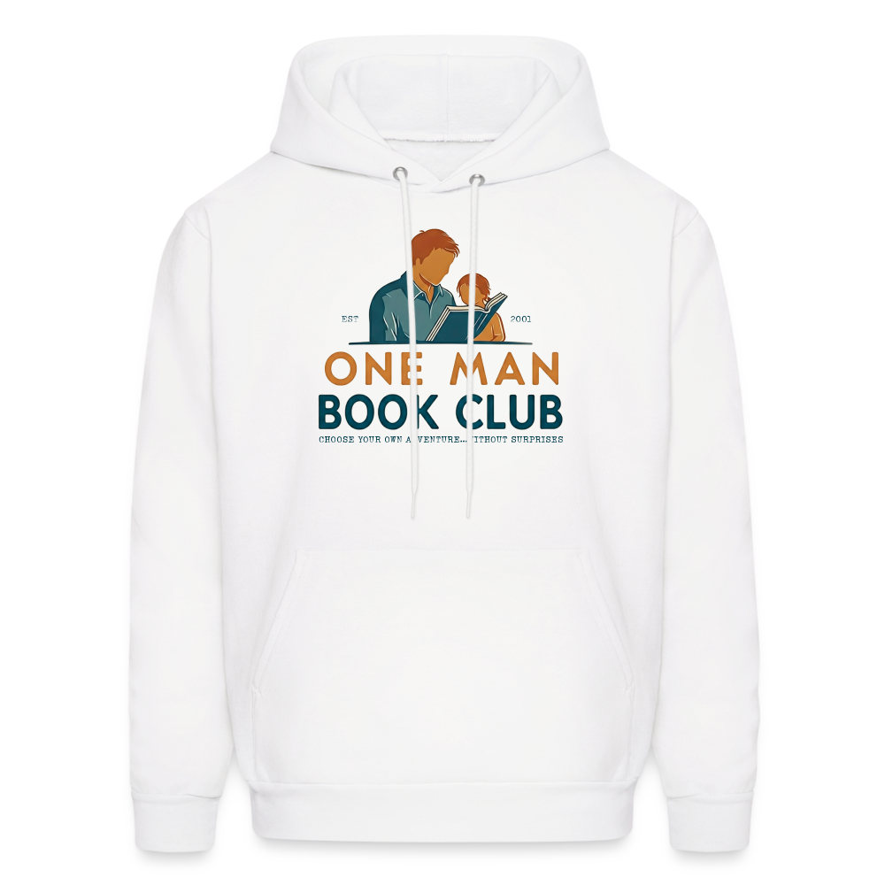One Man Book Club Logo Hoodie - white