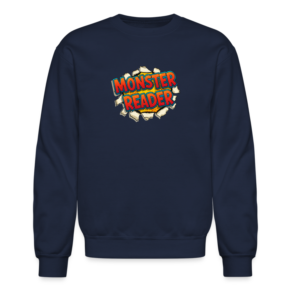 Monster Reader Graphic Unisex Sweatshirt - navy