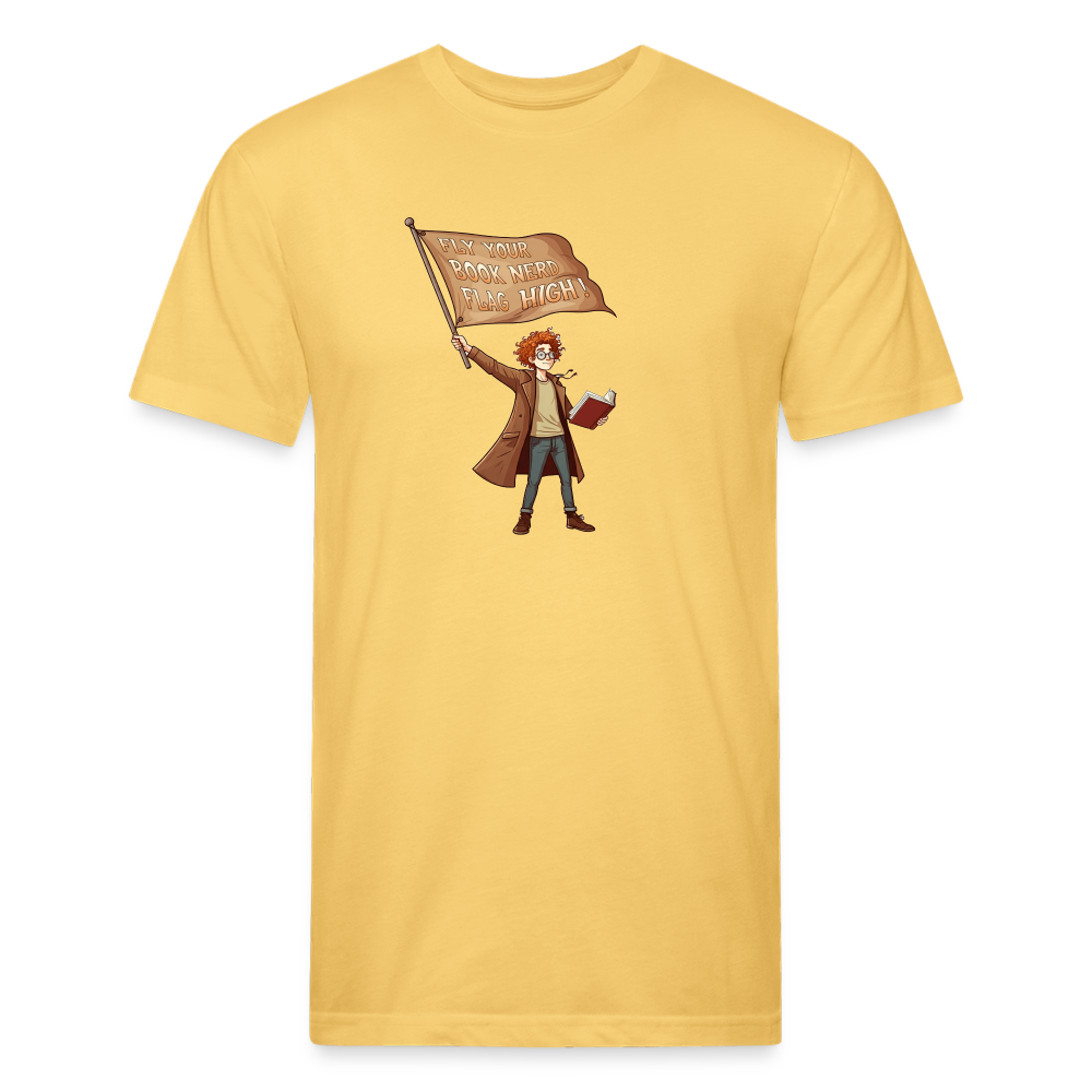 Fly Your Book Nerd Flag High! T-Shirt by Next Level - pastel yellow