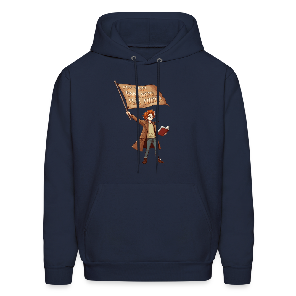 Fly Your Book Nerd Flag High Unisex Hoodie - navy