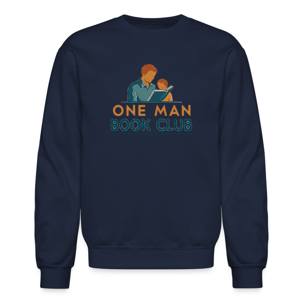 One Man Book Club Logo Unisex Crewneck Sweatshirt - navy