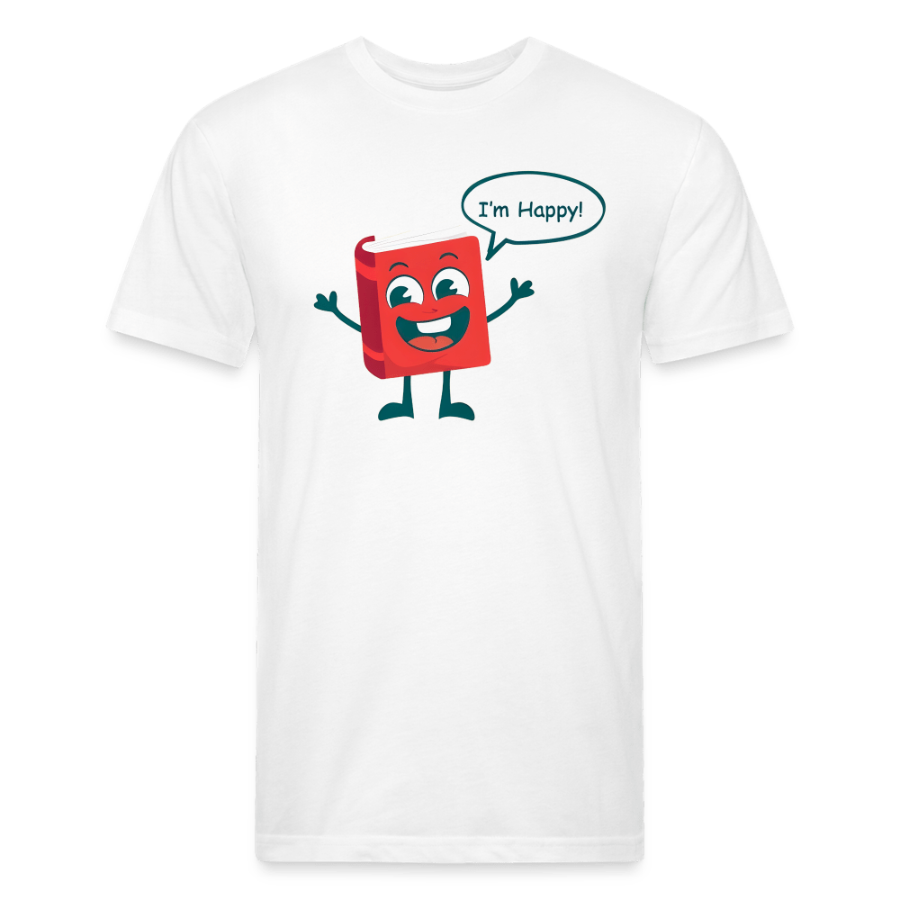 I'm Happy! Fitted Cotton/Poly Unisex T-Shirt by Next Level - One Man Book Club: The Shop