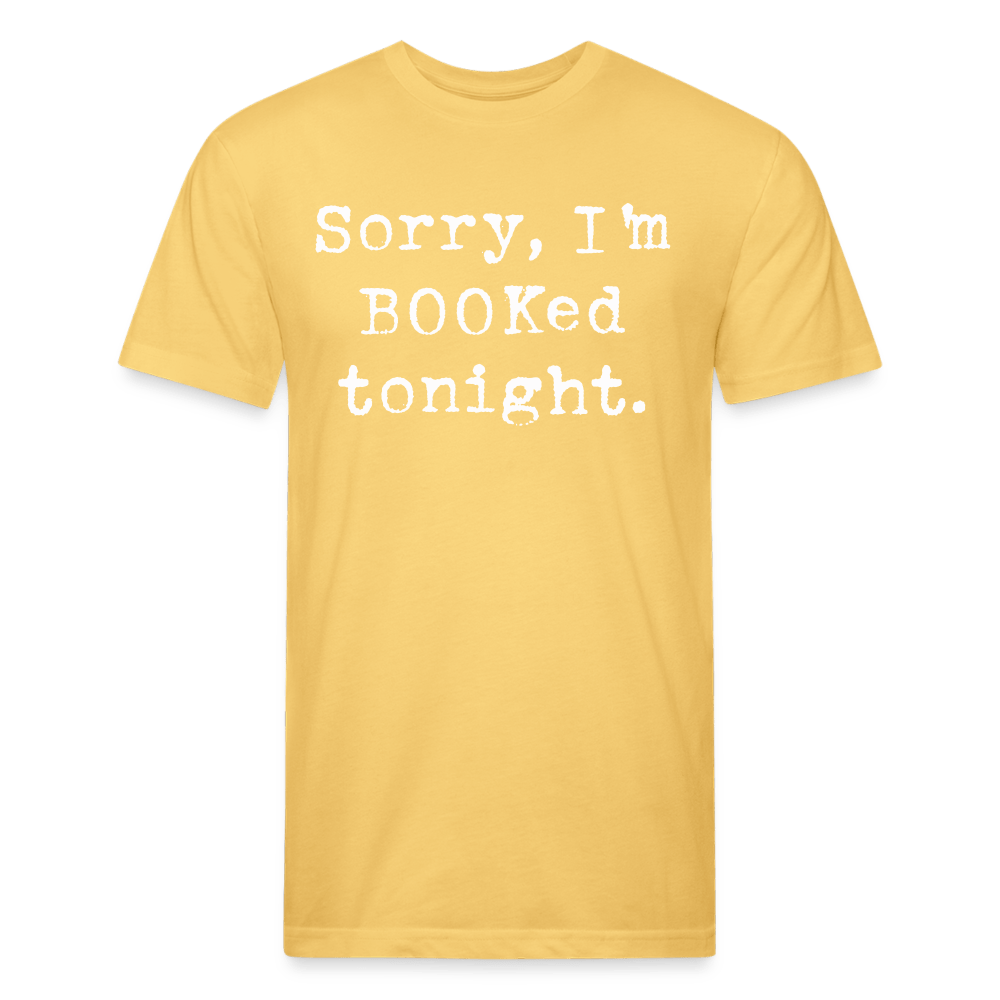 Sorry, I'm BOOKed tonight. Fitted Cotton/Poly Unisex T-Shirt by Next Level - One Man Book Club: The Shop