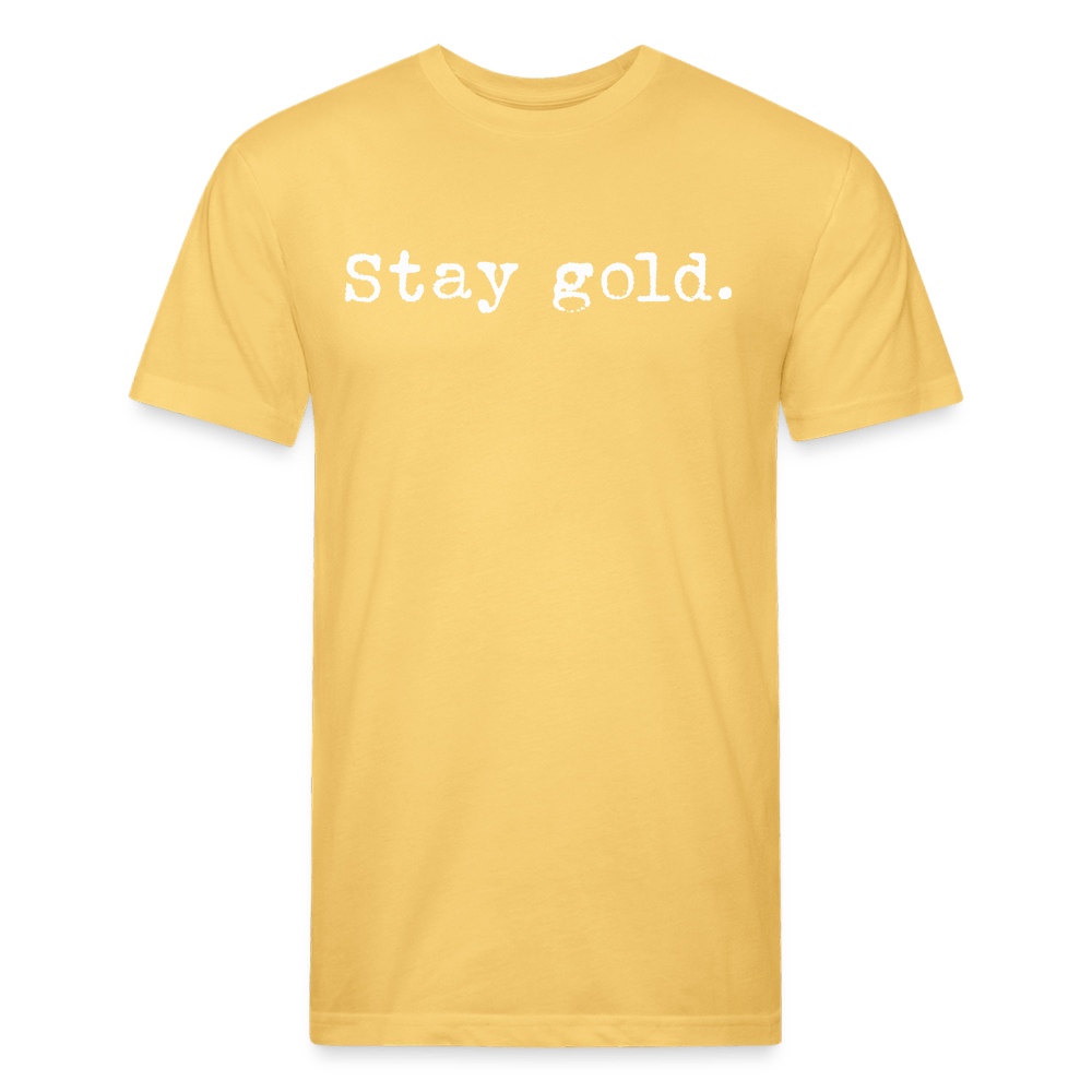 Stay gold. Fitted Cotton/Poly Unisex T-Shirt by Next Level - One Man Book Club: The Shop
