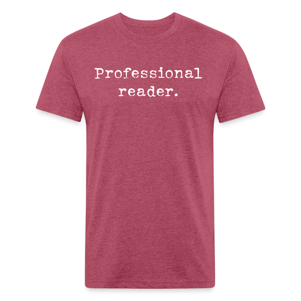 Professional reader. Fitted Cotton/Poly Unisex T-Shirt by Next Level - One Man Book Club: The Shop
